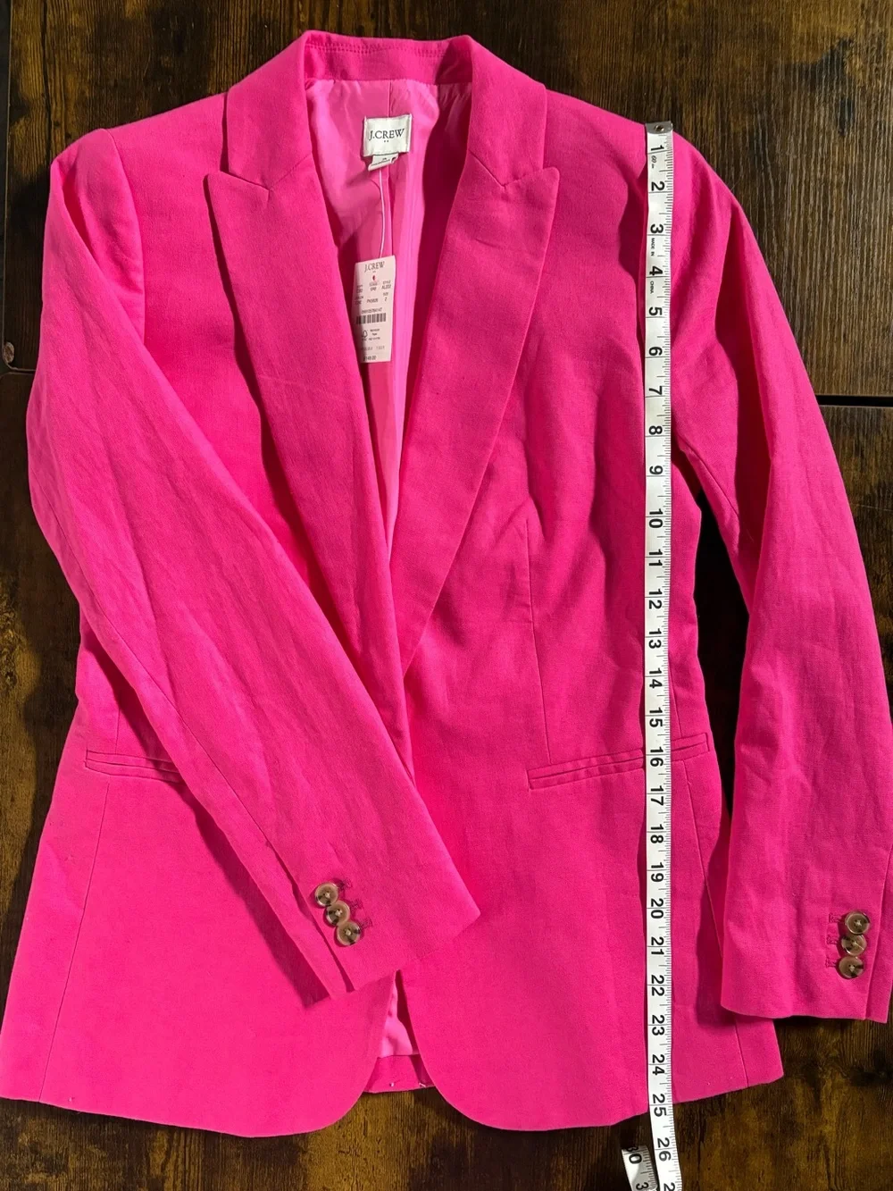 NWT J.Crew Pink Linen Cotton Holland Blazer Size 2